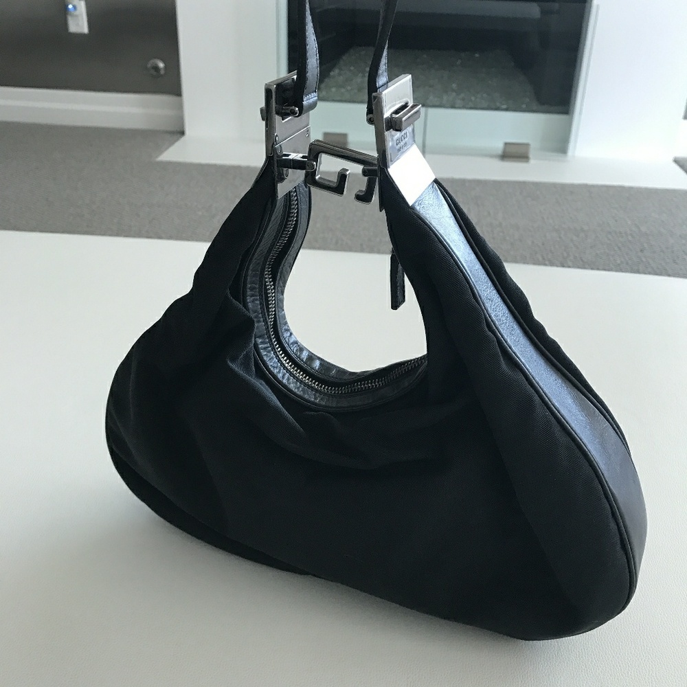 Vintage Gucci Nylon & Leather Shoulder Bag